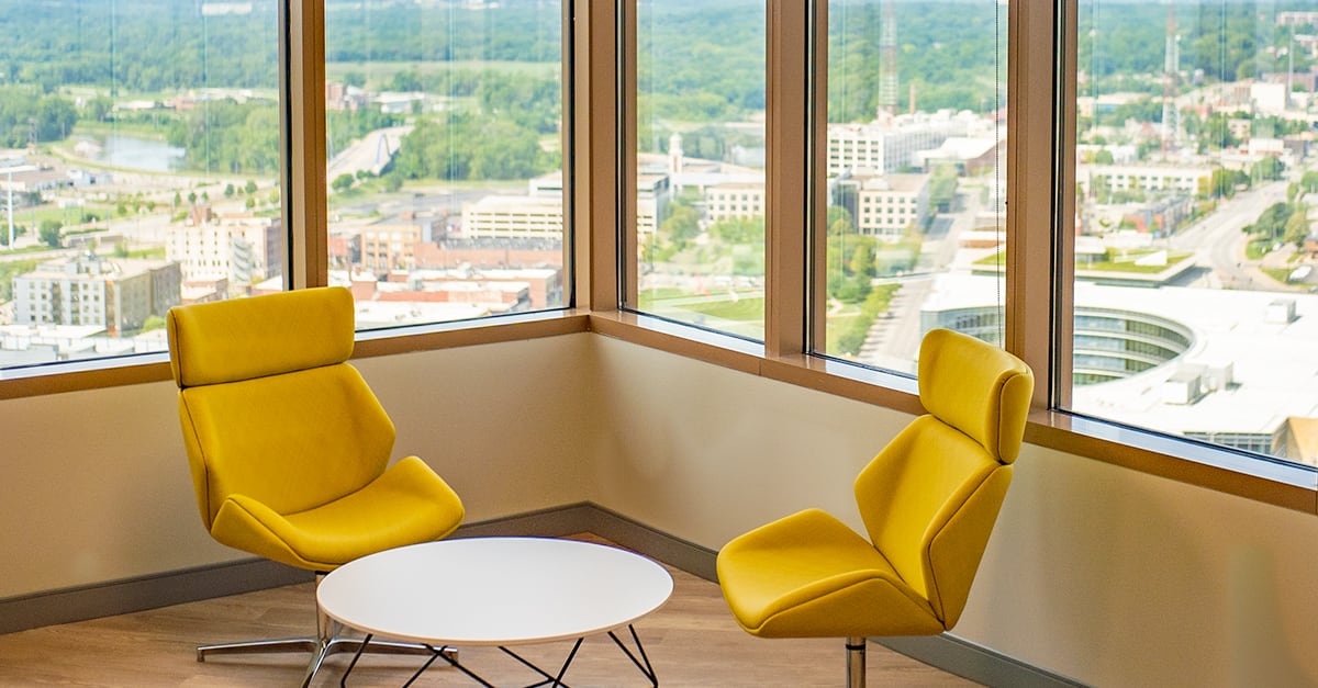 View of Des Moines out of the west side of our lobby